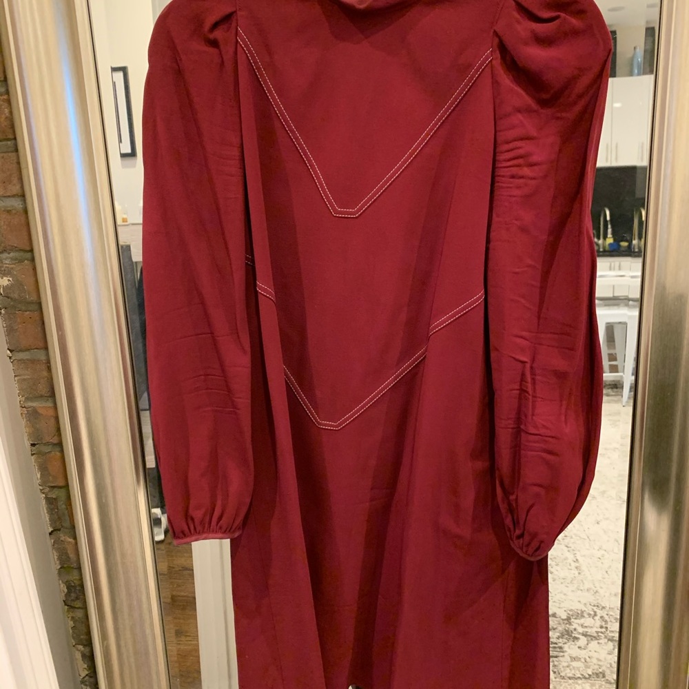 Long sleeve dark red Longchamp dress